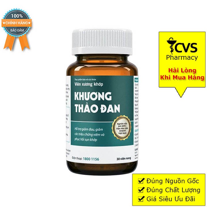 Khương Thảo Đan - Viên xương khớp hỗ trợ giảm đau, tái tạo, tăng tiết dịch ổ khớp và phục hồi sụn khớp