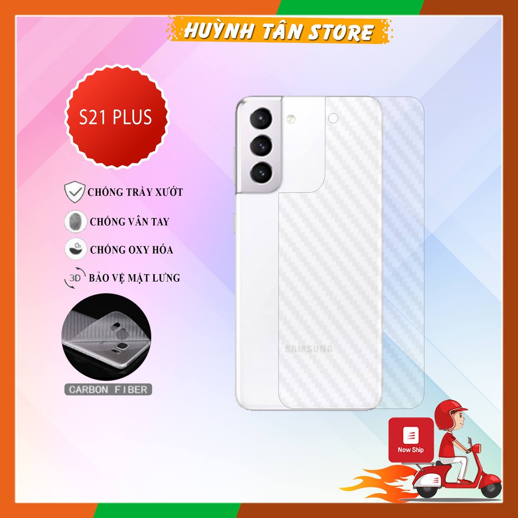 Miếng dán decal carbon mặt sau S21 Plus , S21+ 5G chống trầy mặt lưng, chống bám vân tay