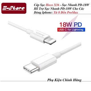 Cáp Sạc Nhanh PD-18W Hoco X36 Dành Cho IPhone 8/X/XR/XS/XSMax/11/11Pro/!!ProMax/Macbook - Bảo Hành 12 Tháng