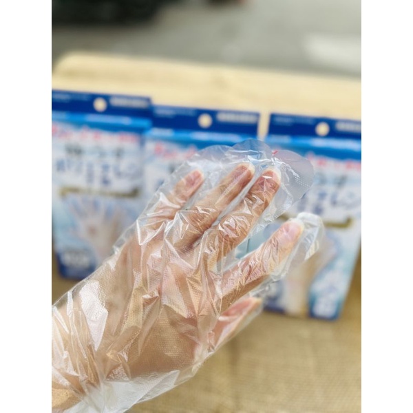 Set 100 găng tay nilon kháng khuẩn Nhật Bản