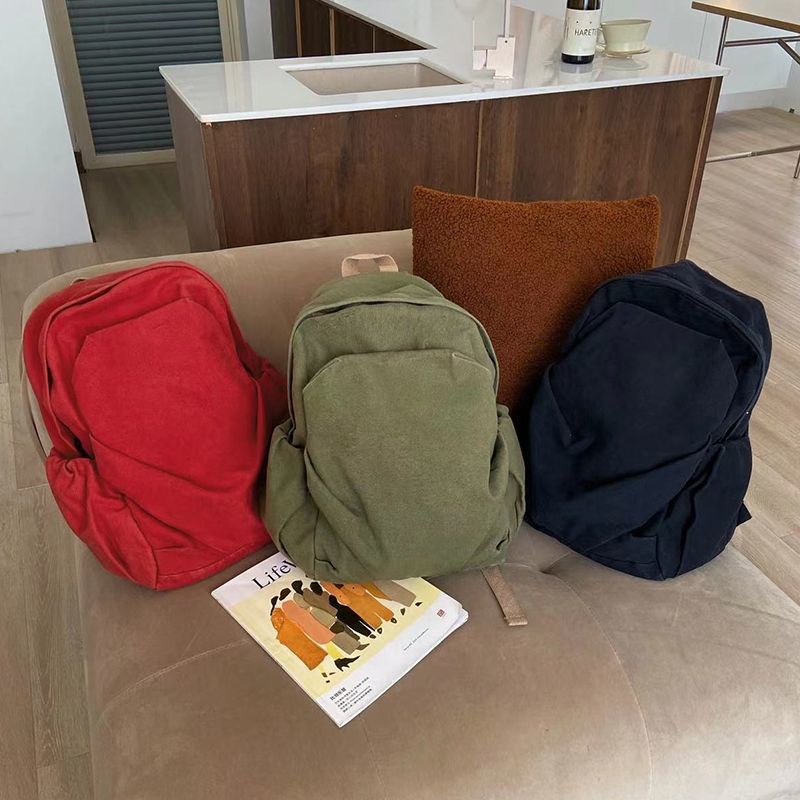 School bag korean style jansport backpack Japanese washed canvas backpack simple Joker college schoolbag female lazy wind first Senior high school hanging feeling backpack female