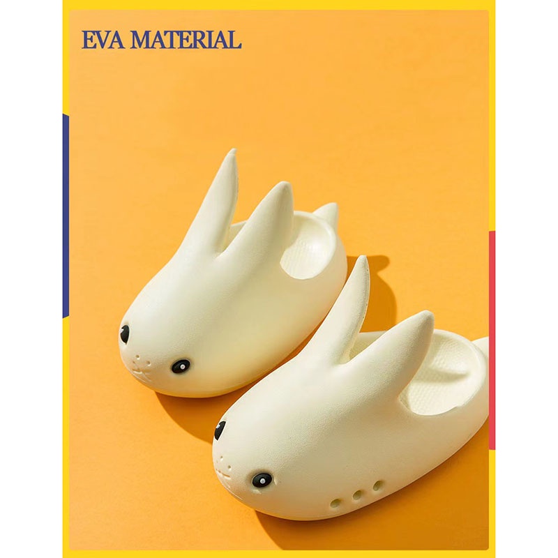SANITKUN Dép Nhựa EVA Chống Trượt Chống Va Chạm Họa Tiết Thỏ Hoạt Hình Dễ Thương Cho Bé
