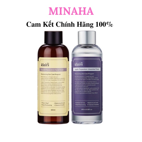 Nước Hoa Hồng KLAIRS Toner Dành Cho Da Nhạy Cảm Giảm Mụn Dưỡng Ẩm Da Supple Preparation Facial (180ml)