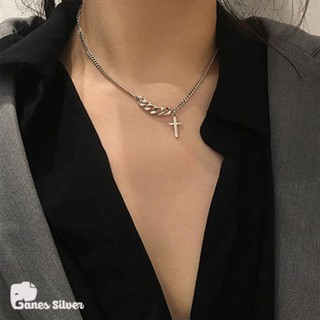 Dây Chuyền Bạc Thái Nữ Xích Mix Chữ Thập-Ganes Silver