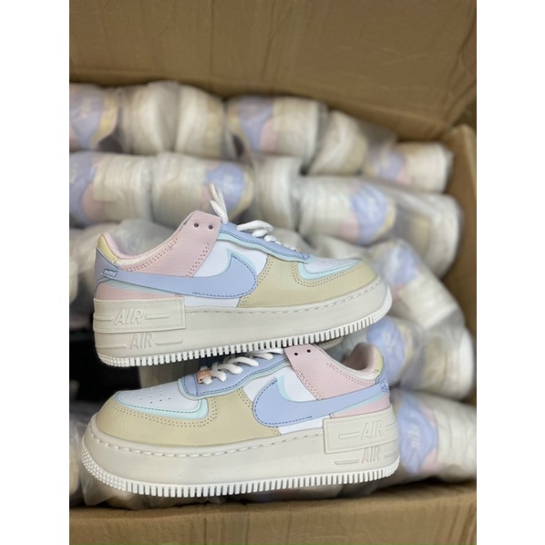 (FREESHIP + ẢNH THẬT 1.1) Giày Af1 shadow macaroon full box tím vàng nhiều màu hot trend