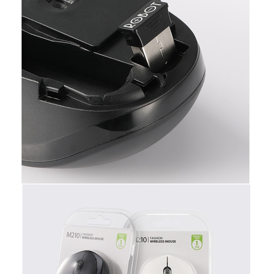 Chuột Không Dây ROBOT M210 Kết Nối USB Thiết Kế Nhỏ Gọn Tiện Dụng Vừa Vặn Bàn Tay
