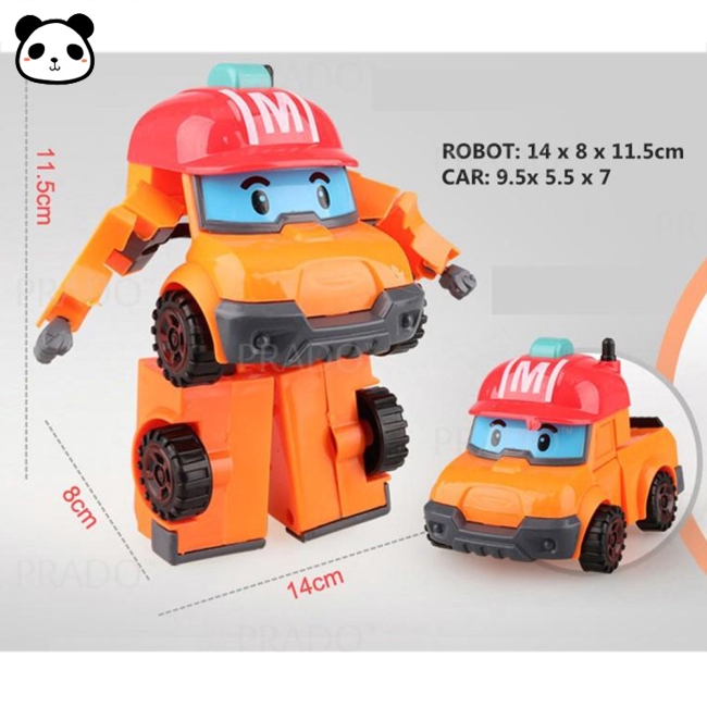 6 in 1 Korean Animation Cartoon Robocar Poli Transformation Robot Car Toys Set