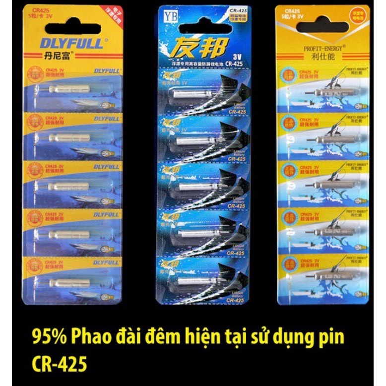 Pin phao câu đài ban đêm_Phao đèn câu đêm_1 vỉ 5 quả_Đại lý đồ câu cá