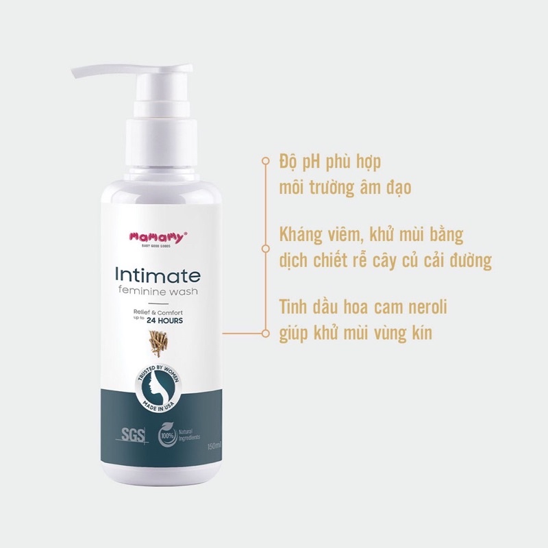 DUNG DỊCH VỆ SINH PHỤ NỮ MAMAMY 150ml (Nhập khẩu nguyên chai từ Mỹ)