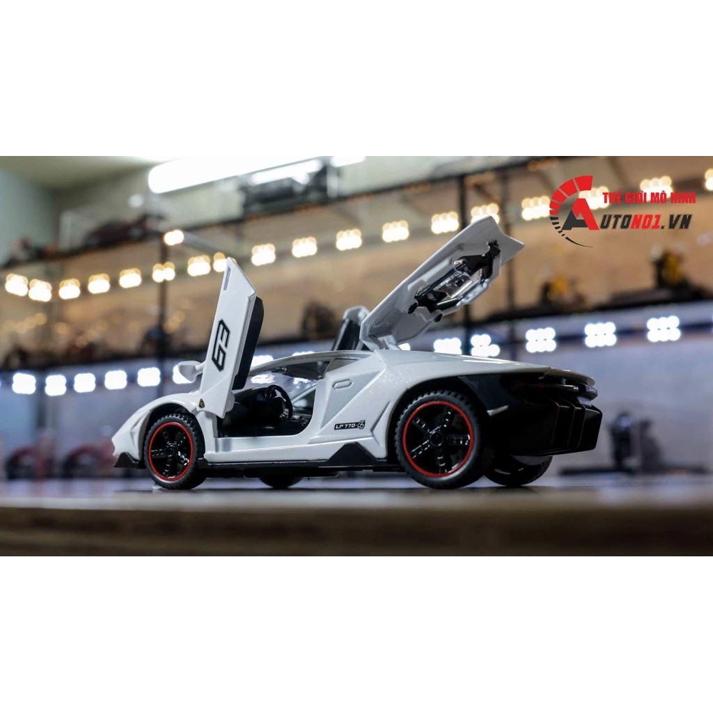 MÔ HÌNH LAMBORGHINI CENTENARIO LP770-4 NO.63 WHITE 1:32 DOUBLE HORSES 7424