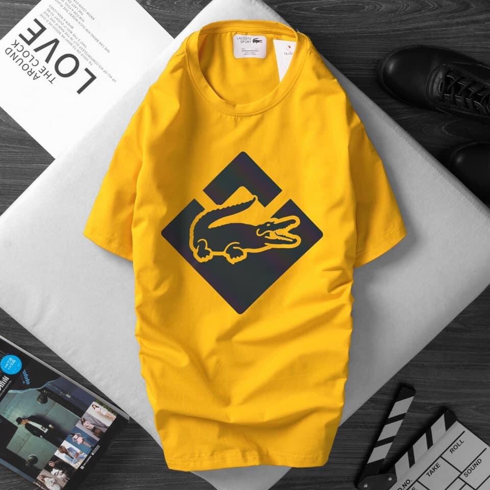Áo thun cổ tròn- Áo phông in hình phản quang Cá Sấu LC Cotton CVC kháng khuẩn khử mùi - 3 màu unisex nam nữ