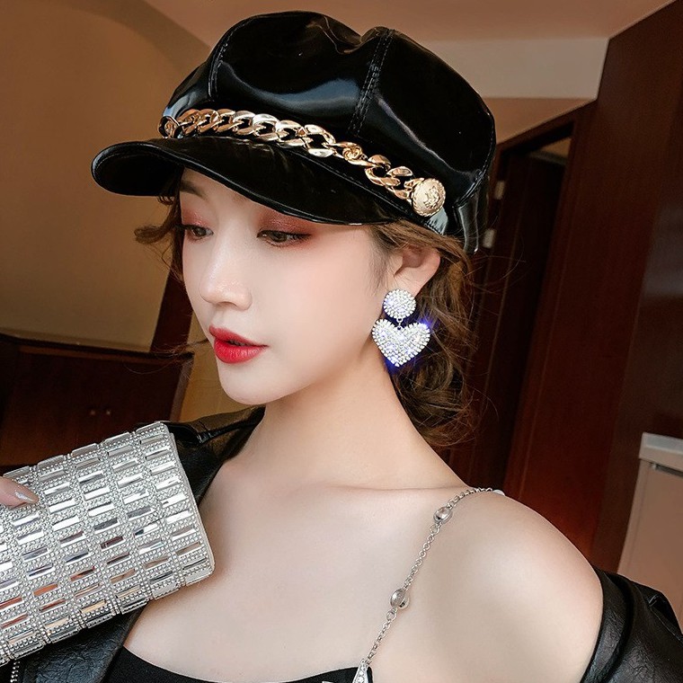 Bông tai đính đá toàn bộ siêu sang chảnh hình tim BT135