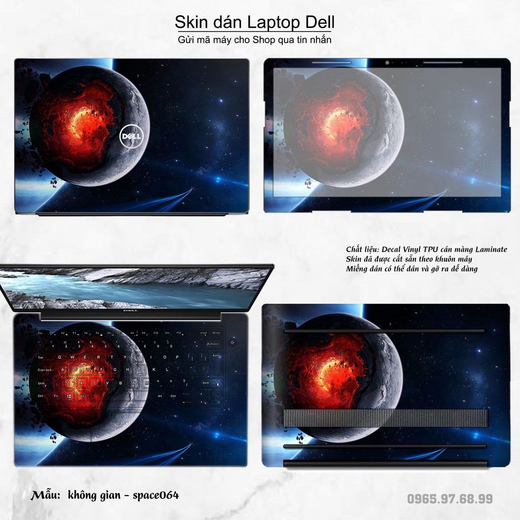 Skin dán Laptop Dell in hình không gian nhiều mẫu 11 (inbox mã máy cho Shop)