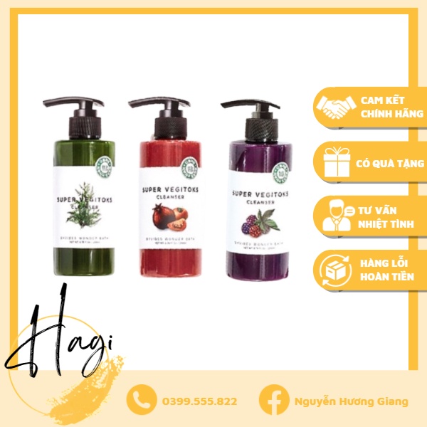 Sữa rửa mặt thải độc rau củ Super Vegitoks Cleanser - Guu