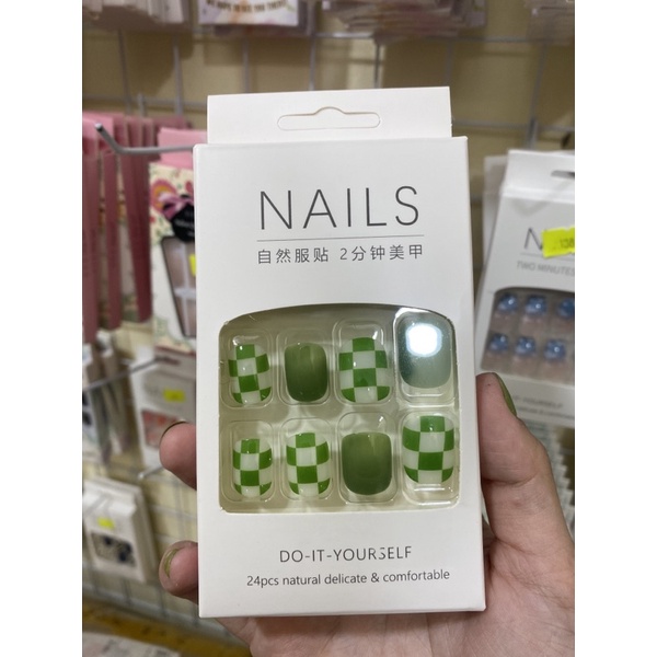 Set 24 móng giả N224 dáng ngắn ( Tặng kèm keo và dũa )