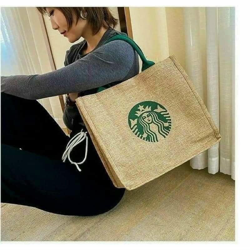 Túi cói hình Starbuck Hottrend phong cách thời trang