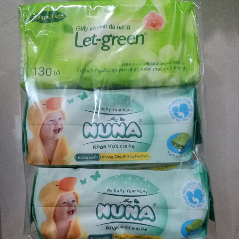 COMBO 2 gói Nuna  tặng 1khăn giấy LETTGREEN 15*21(130tờ)