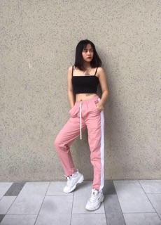 Quần kaki 2 line dáng suông lưng thun unisex nam nữ