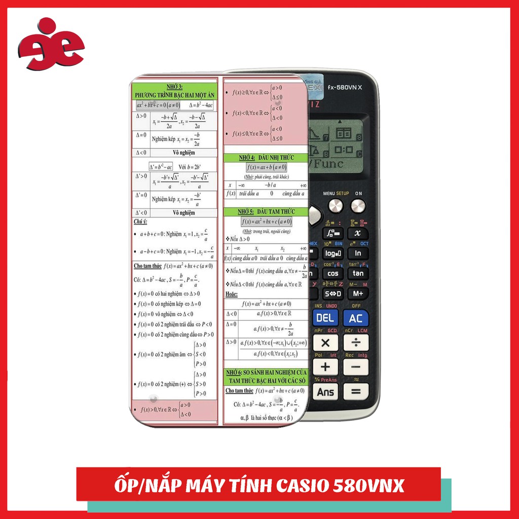 ỐP MÁY TÍNH CASIOFX 580 VNX - TOÁN HỌC