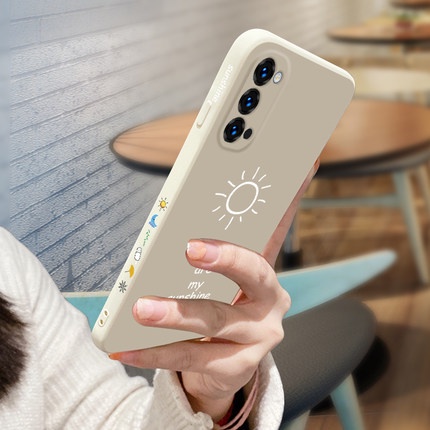 Ốp Điện Thoại Silicon Mềm Hình Mặt Trời Nhỏ Đơn Giản Có Dây Đeo Cho OPPO RENO 4 PRO 4G RENO 5 PRO