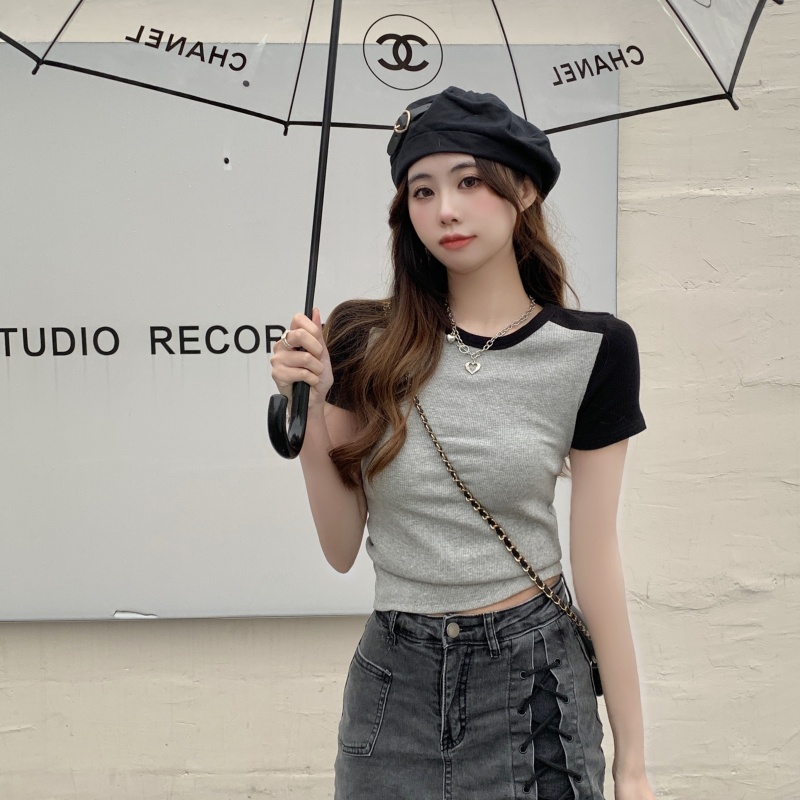 Áo thun SUXI tay ngắn cổ tròn màu thời trang dành cho nữ