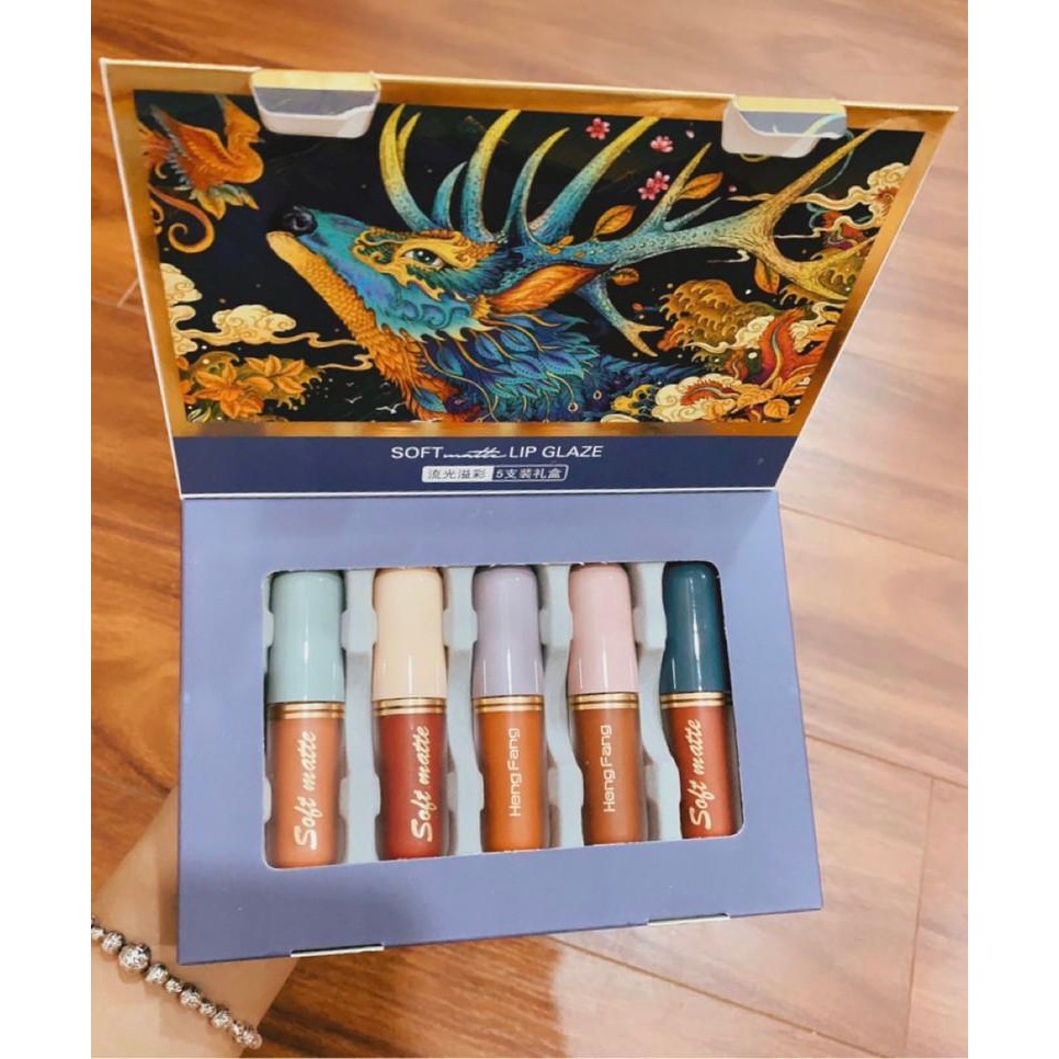 Set son kem 5 cây Velvet Colorful Soft Matte, Set 5 son kem henghang-son trang điểm-sản phẩm làm đẹp nội địa trung