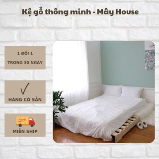 Giường pallet gỗ thông ⚡ TIỆN LỢI ⚡ Giường bệt kiểu hàn Mây House