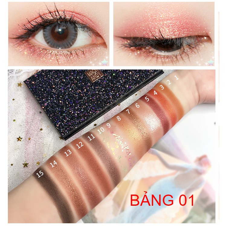 Bảng phấn mắt 15 ô cao cấp MACK ANDY Starlight Ambilight Necklace , chính hãng hàng nội địa Trung MK017 | BigBuy360 - bigbuy360.vn