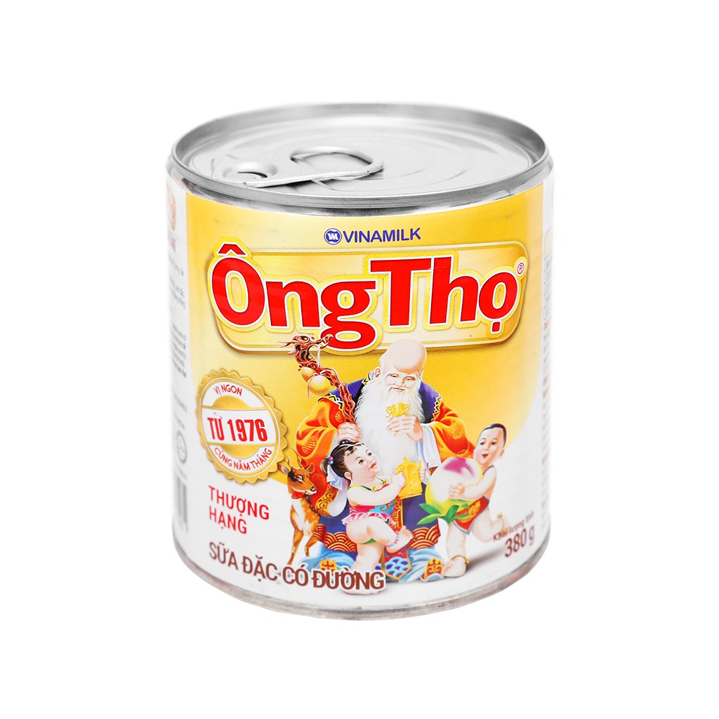 Sữa đặc có đường Ông Thọ trắng nhãn vàng lon 380g