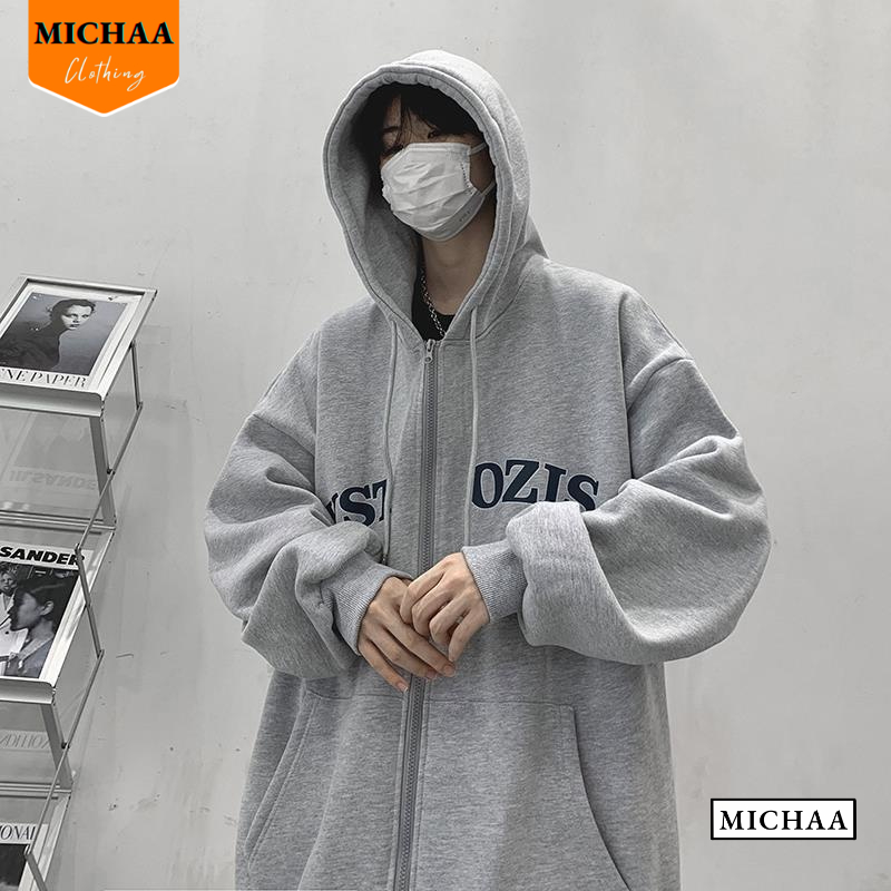 Áo Khoác Nỉ YSTAOZIS Nam Nữ Ulzzang Unisex Tay Rộng, Áo Khoác Dây Kéo Form Rộng - MICHAA