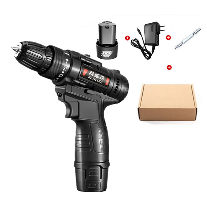 MÁY KHOAN BẮT VÍT DÙNG PIN 12V KEWEIWE 2 TỐC ĐỘ