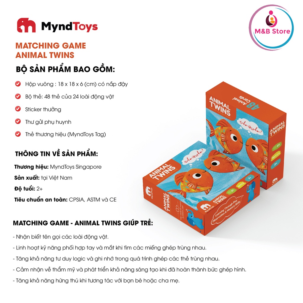 Đồ Chơi Xếp Hình Animal Twins Matching - MyndToys