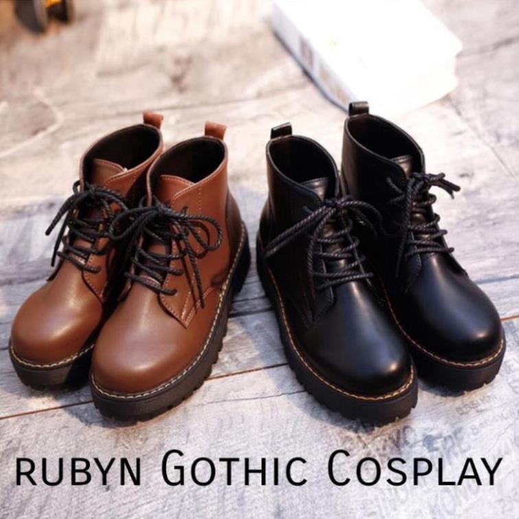 [CÓ SẴN] 🍁 Giày Boots Basic Oxford đế cao 4cm (Tài khoản Shopee duy nhất: gothic.cosplay ) _h911