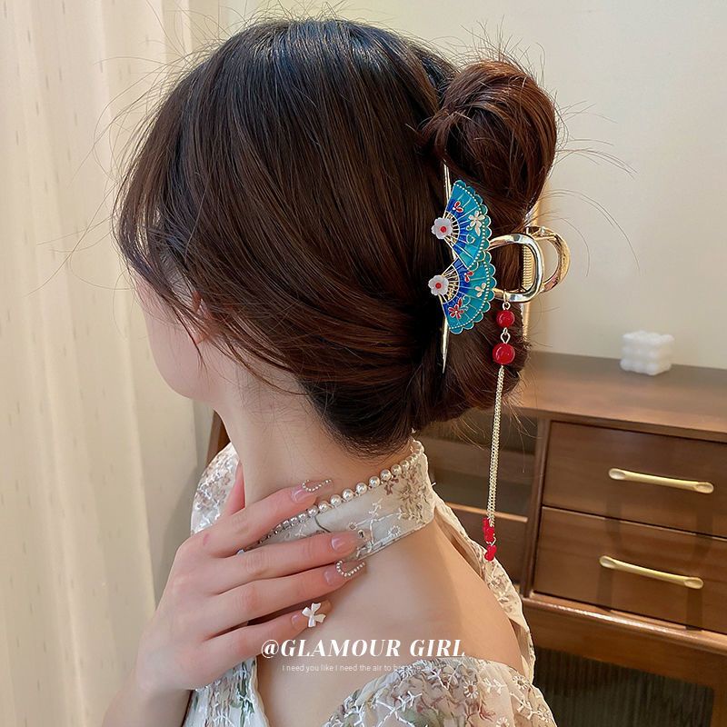 M &amp; E Kẹp Tóc Tua Rua Cao Cấp Hình Cá Mập Phong Cách Trung Hoa Cổ Điển Dễ Phối Đồ Dành Cho Nữ