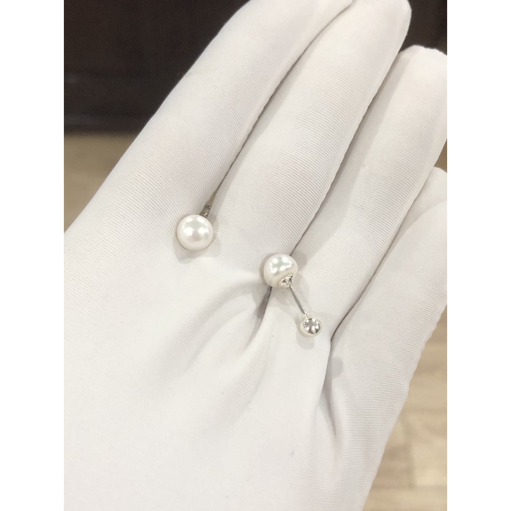 Bông tai ren vặn hạt ngọc trắng, Bông tai nữ ngọc tr.ai-Minh Tâm Jewelry