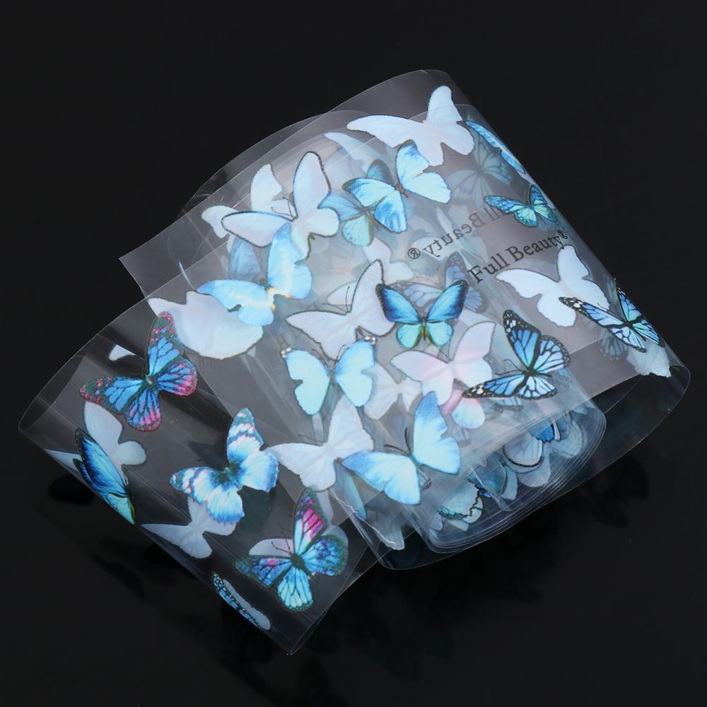 Bộ 10 Cuộn Lá Nhôm Hình Bướm 3D Tự Trang Trí Móng Tay