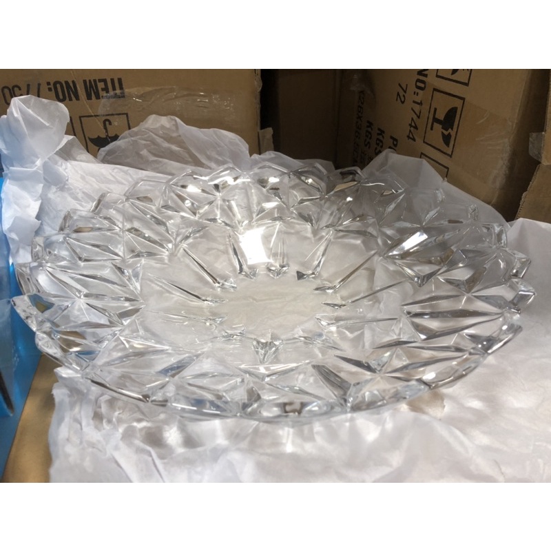 Đĩa/Dĩa Thủy Tinh Ánh Kim Cương Sang Đựng Trái Cây 3 Màu - HÀNG HOT