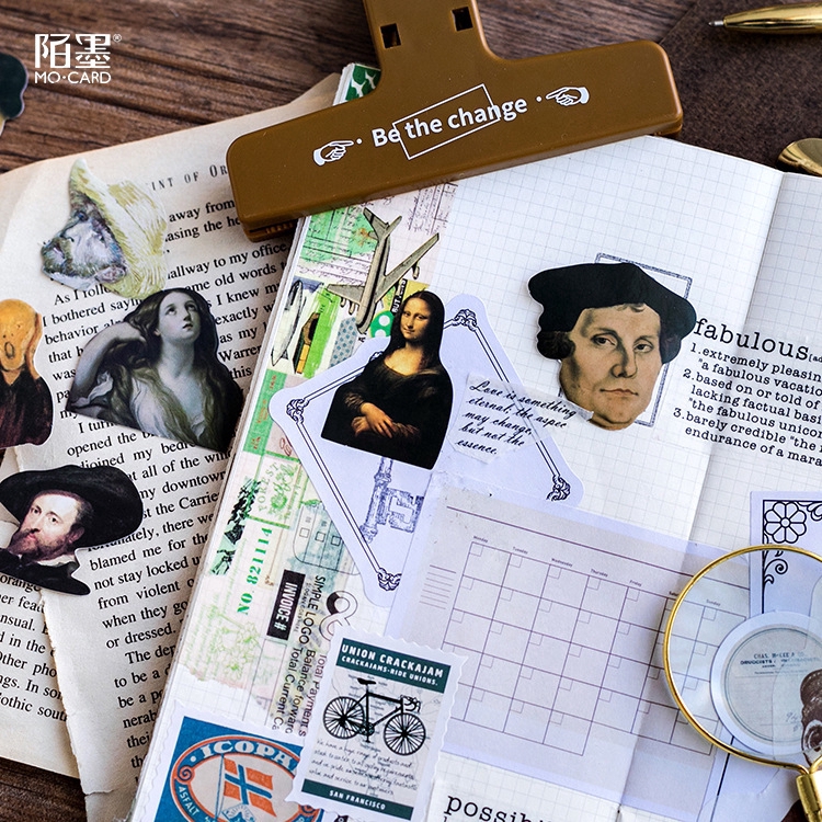 Set 45 nhãn dán hình người nổi tiếng dùng trang trí lưu bút