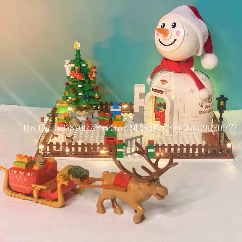 Lego ngôi nhà giáng sinh 573 chi tiết - Hãng Sembo Block