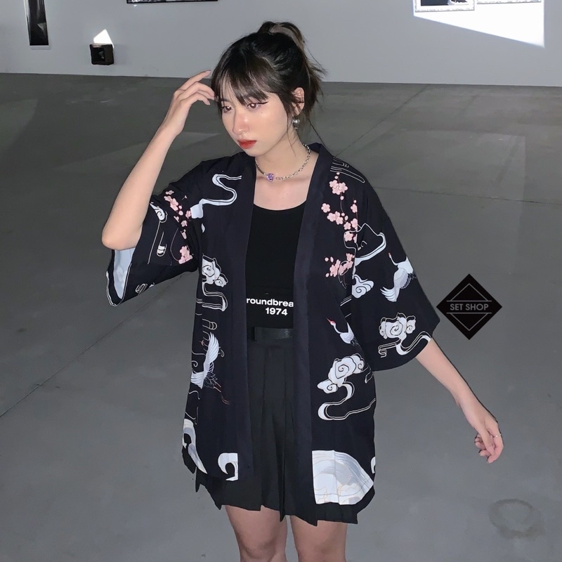 Áo kimono hạc mặt trời