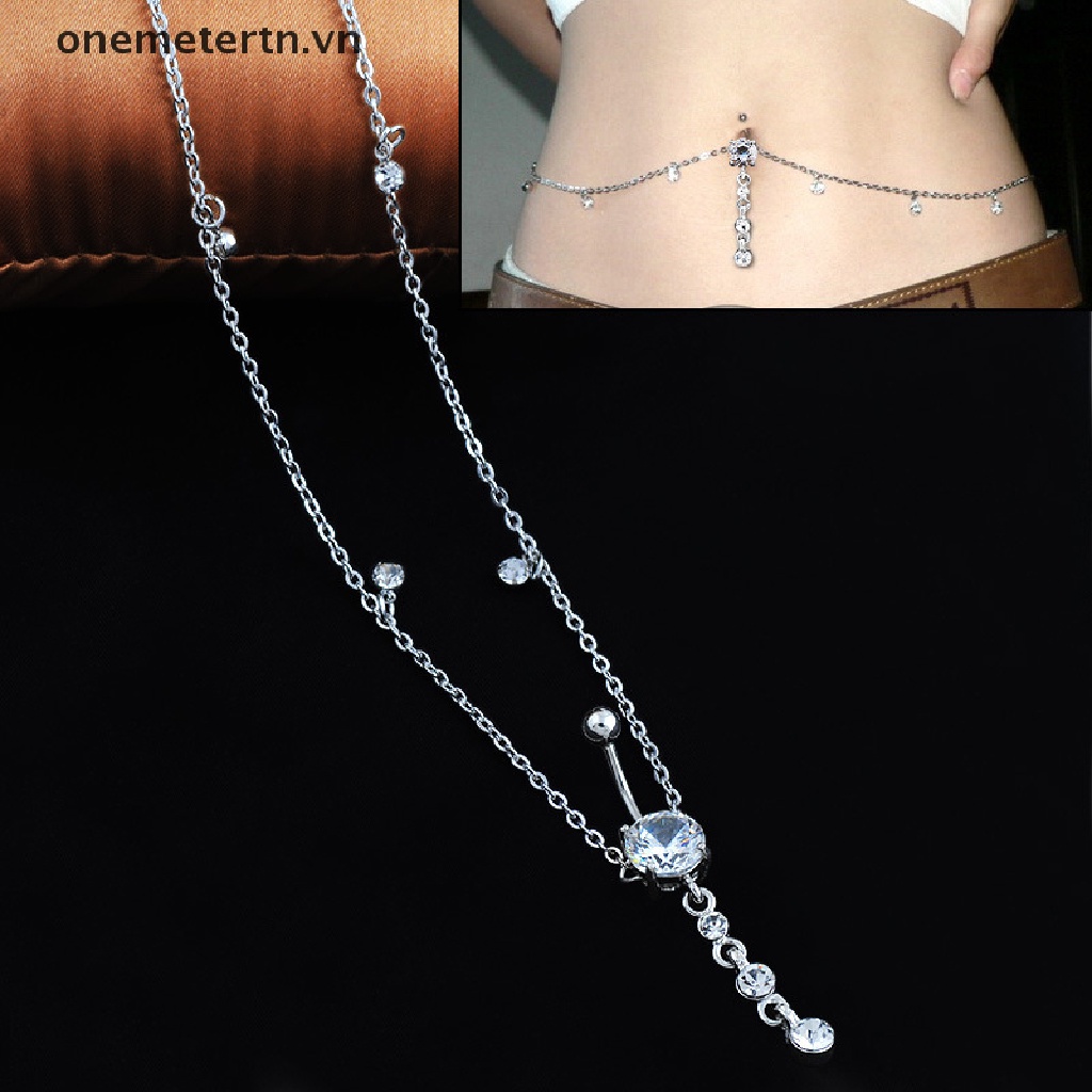 Khuyên Rốn Bằng Thép Không Gỉ Đính Đá Thời Trang