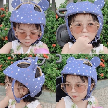 Nón bảo vệ đầu cho bé có tai thỏ - nón bảo hiểm cho bé tập đi, bò, ngồi xe máy- mẫu mới