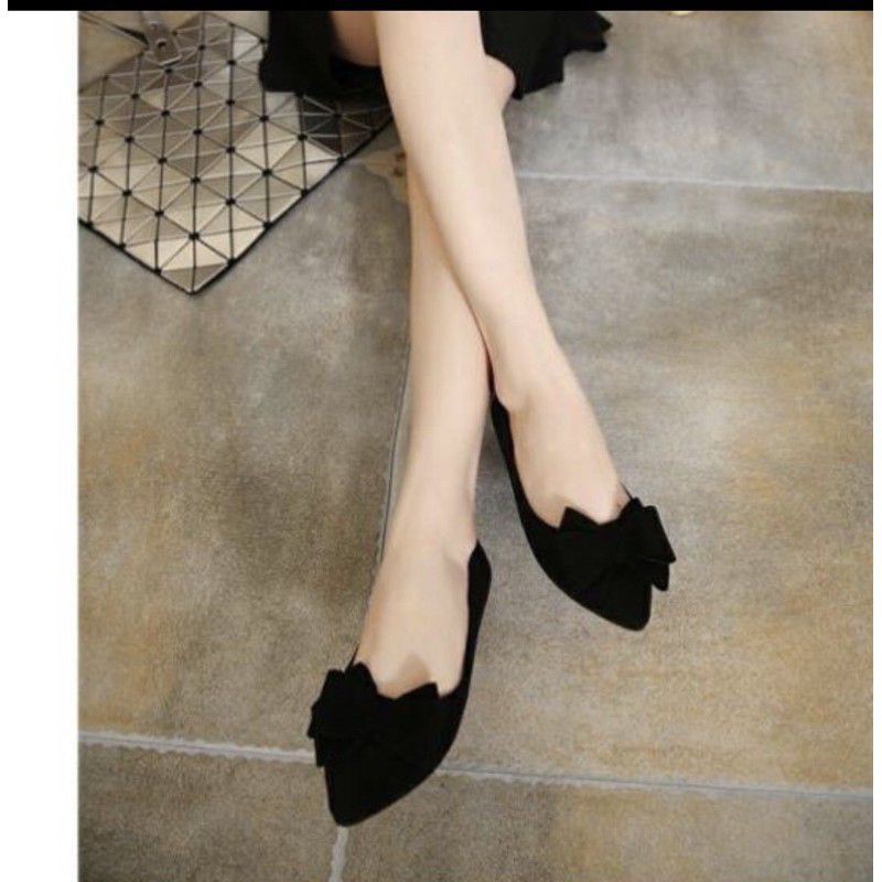 Giầy hài bệt chất vải phối nơ siêu xinh