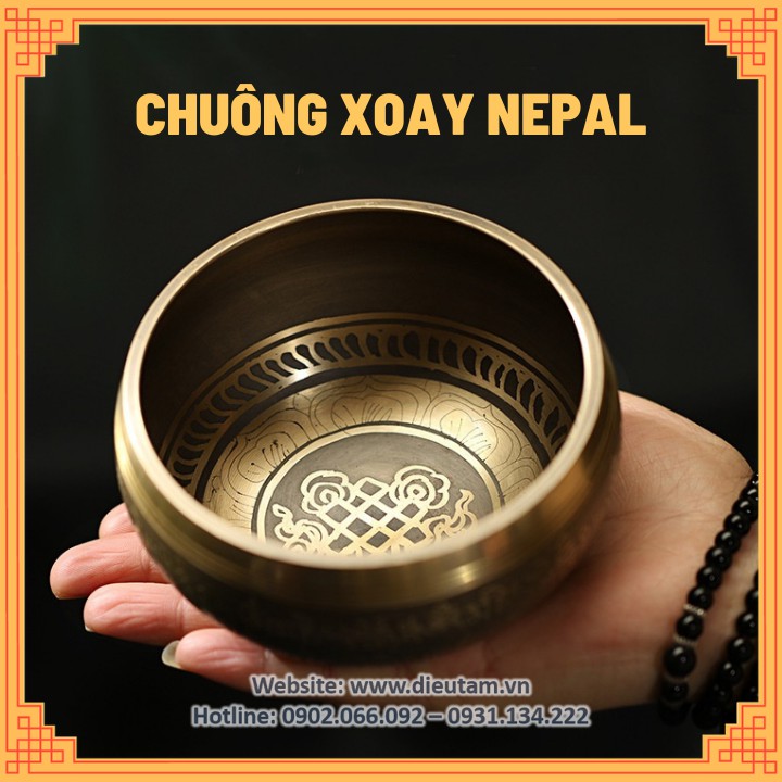 Chuông xoay Tây Tạng, chiếc bát biết hát - Singing Bowl chuông vàng sáng