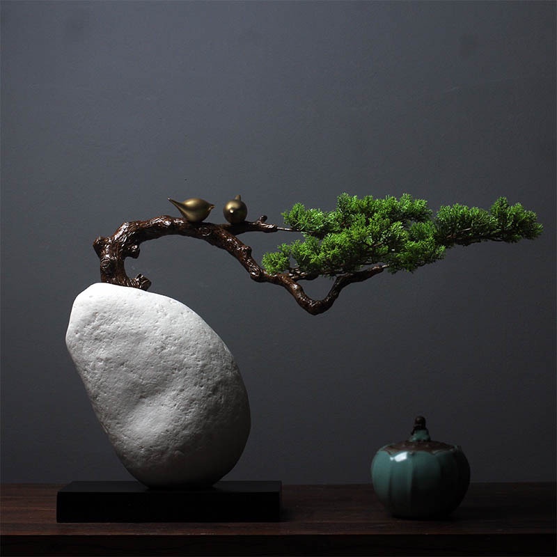 MỘC THẠCH , MÔ HÌNH CÂY MỌC TRÊN ĐÁ NGHỆ THUẬT TRÀ ĐẠO TRANG TRÍ NHÀ CỬA TIMEDECOR