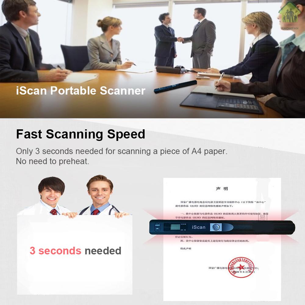 XM iScan Portable Scanner Mini Handheld Document Scanner A4 Book Scanner JPG and PDF Format 300/600/900 DPI