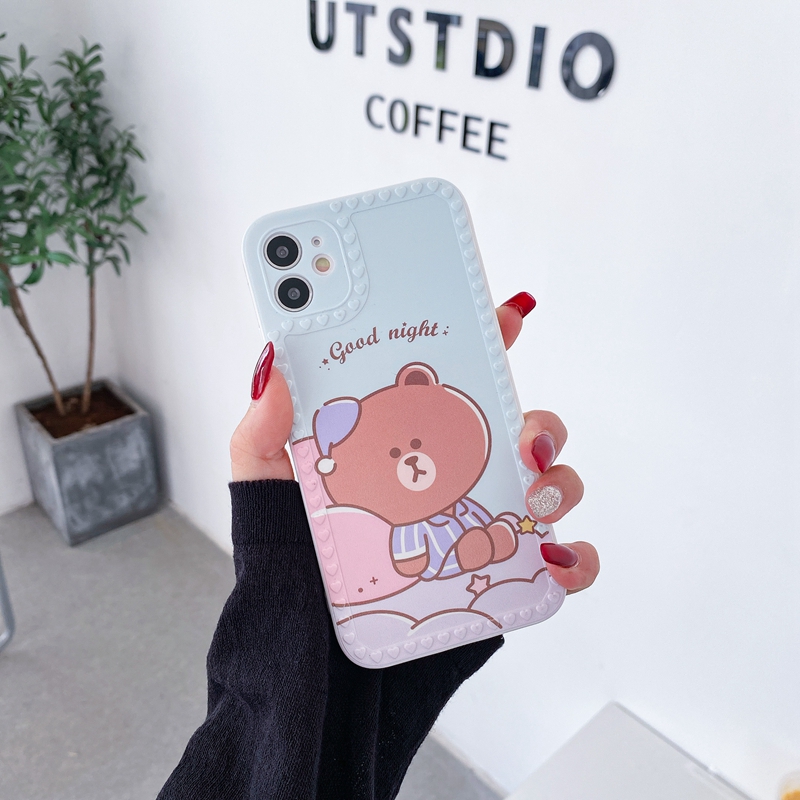 Ốp Điện Thoại SUNTAIHO Mềm Hình Hoạt Hình Gấu Nâu Ôm Sát Cho iPhone 12 11 Pro 12 Mini X XS MAX XR 6s 8 7 6 PLUS SE 2020 | BigBuy360 - bigbuy360.vn