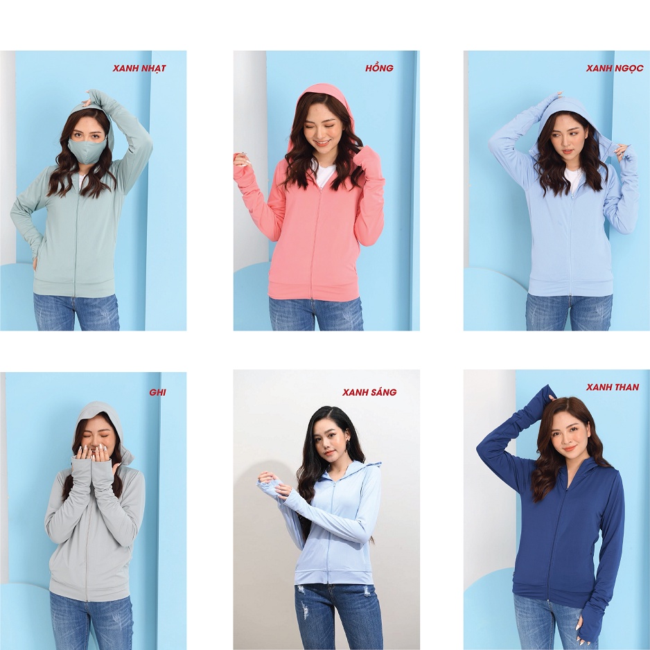 Áo chống nắng mỏng nhẹ cotton phối lưới hai bên eo thoáng khí tặng túi đựng áo JACWATER V300