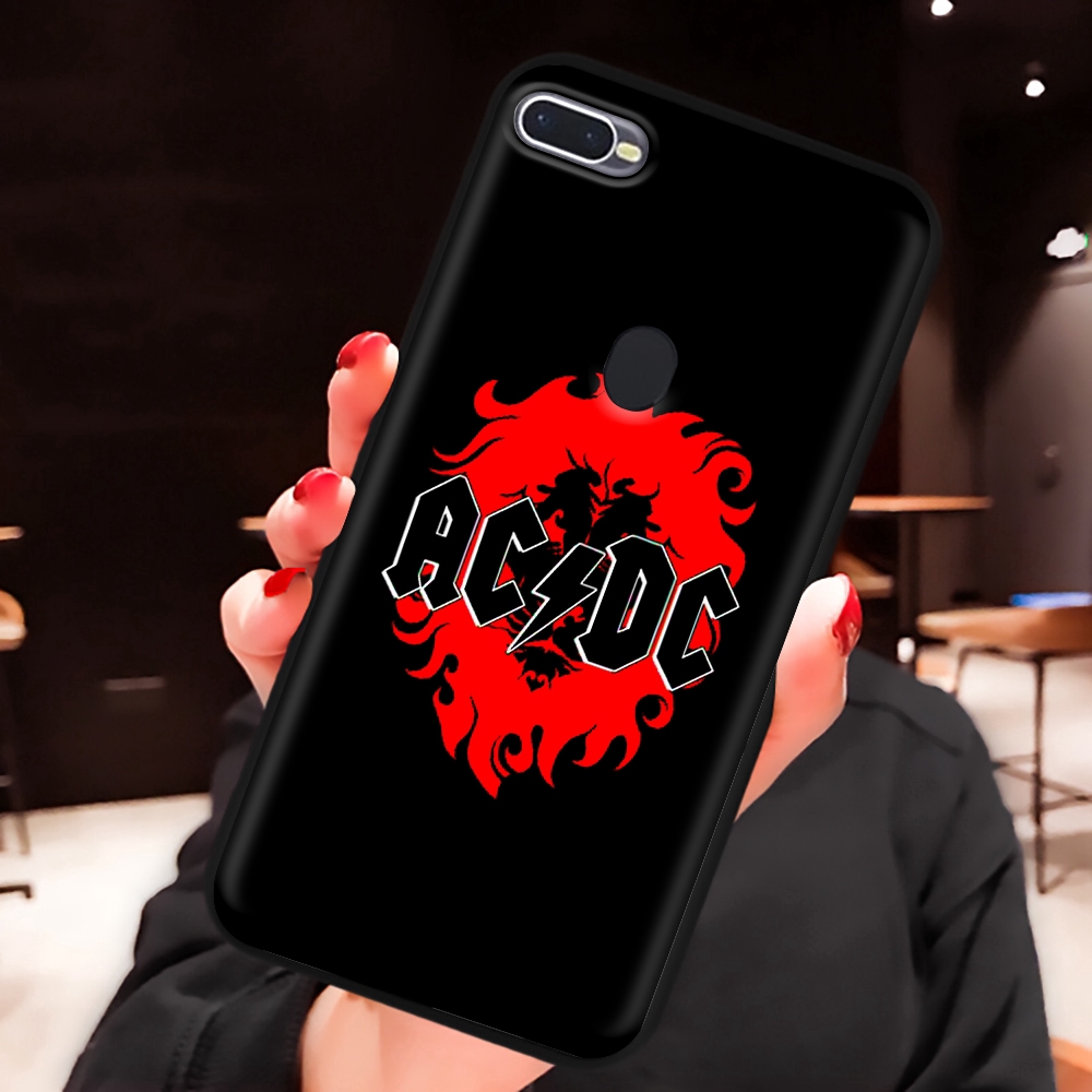 Ốp điện thoại mềm hình nhóm nhạc rock ACDC cá tính cho OPPO Realme 3 5 Q Reno 2 10X Z A5 A9 Pro 2020