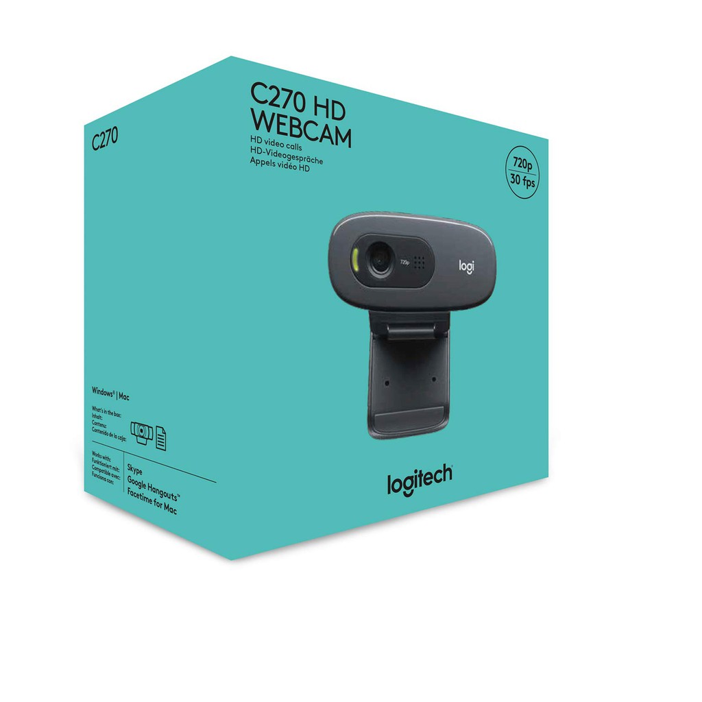 Webcam Logitech C270 HD 720P - Hàng Chính Hãng